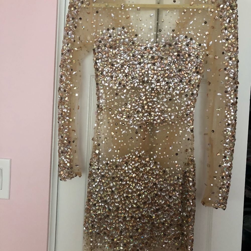 Pre-owed beaded mini dress